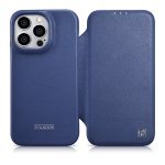 Icarer Ce Premium Leather Folio Case iphone 14 Pro Flip Magnetic Magsafe Leather Case Blue (Wmi14220714-Bu)