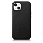 Icarer Case Leather Genuine Leather Case Cover para iphone 14 Plus Black (magsafe Compatible)