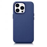Icarer Case Leather Genuine Leather Case Cover para iphone 14 Pro Max Blue (Wmi14220708-Bu) (magsafe Compatible)