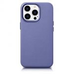 Icarer Case Leather Genuine Leather Case Cover para iphone 14 Pro Max Light Purple (Wmi14220708-Lp) (magsafe Compatible)