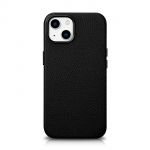 Icarer Litchi Premium Leather Case iphone 14 Plus Magnetic Leather Case With Magsafe Black (Wmi14220711-Bk)