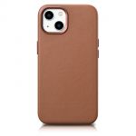 Icarer Case Leather Genuine Leather Case Cover para iphone 14 Brown (Wmi14220705-Bn) (magsafe Compatible)