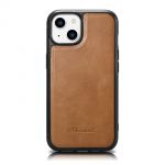Icarer Leather Oil Wax Case With Genuine Leather para iphone 14 Plus (magsafe Compatible) Brown (Wmi14220719-Tn)