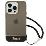 Guess Original Faceplate Case Guhcp14Xhgcohk para iphone 14 Pro Max (iml Electro Cam W. Strap Translucent / Black)