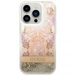 Guess Original Faceplate Case Guhcp14Llflsd para iphone 14 Pro (liquide Glitter Paisley / Gold)