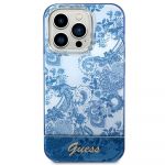 Guess Original Faceplate Case Guhcp14Xhgplhb para iphone 14 Pro Max (iml Electro Cam Tdj / Blue)