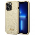 Guess Original Faceplate Case Guhcp14Lhggshd para iphone 14 Pro (glitter Flakes Script Metal Logo / Gold)