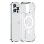 Joyroom Magnetic Defender Magnetic Case para iphone 14 Pro Armored Case With Hooks Stand Clear (magsafe Compatible)