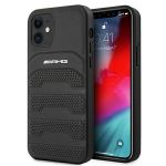 Mercedes Amg Amhcp12Sgsebk iphone 12 Mini 5,4" Czarny/black Hardcase Leather Debossed Lines