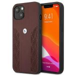 Bmw Etui Bmhcp13Mrsppr iphone 13 6,1" Czerwony/red Hardcase Leather Curve Perforate