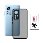 Kit Capa Anti Choque Camera Protection + Película 5D Full Cover + Suporte Magnético Reforçado de Carro para Xiaomi 12T Pro - Black