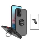 Kit Capa Magnetic Ring Anti Choque Camera Protection + Suporte Magnético L Safe Driving Carro para Xiaomi Redmi Note 10 Pro - Black