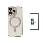 Kit Capa Traseira de Luxo Magsafe Proteção Camara + Carregador Sem Fios Carga Rápida para Apple iPhone 14 Pro Black - 7427285870532