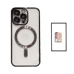 Kit Capa Traseira de Luxo Magsafe Proteção Camara + Ceramica Full Cover para Apple iPhone 14 Pro Max Black - 7427285870389