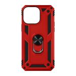 Avizar Capa para iPhone 14 Pro Max Híbrida Anti-choque Anel de Suporte Vídeo Vermelho - BACK-KOSTO-RD-14X