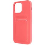 Avizar Capa para iPhone 14 Pro Max Silicone Flexível Suporte Cartão Coral - BACK-4CB-FS-14X
