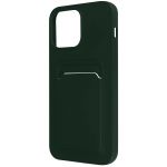 Avizar Capa para iPhone 14 Pro Max Silicone Flexível Suporte Cartão Verde-escuro - BACK-4CB-GN-14X