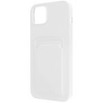 Avizar Capa para iPhone 14 Silicone Flexível Suporte Cartão Branco - BACK-4CB-WH-14R