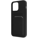 Avizar Capa para iPhone 14 Pro Max Silicone Flexível Suporte Cartão Preto - BACK-4CB-BK-14X
