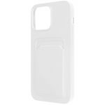 Avizar Capa para iPhone 14 Pro Silicone Flexível Suporte Cartão Branco - BACK-4CB-WH-14P