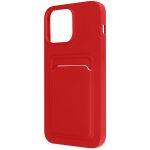 Avizar Capa para iPhone 14 Pro Silicone Flexível Suporte Cartão Vermelho - BACK-4CB-RD-14P