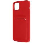 Avizar Capa para iPhone 14 Plus Silicone Flexível Suporte Cartão Vermelho - BACK-4CB-RD-14M