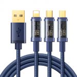 Joyroom 3In1 usb Cable usb Type C / Lightning / Micro usb 3.5 a 1.2M Blue (S-1T3015A5)