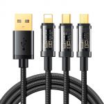 Joyroom 3In1 usb Cable usb Type C / Lightning / Micro usb 3.5 a 1.2M Black (S-1T3015A5)