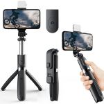 Suporte Selfie Stick Gimbal Tripod Bluetooth Tripé com led 19cm a 102.4cm