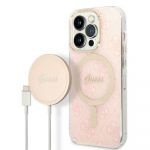 Guess Original Set Gubpp14Lh4Eacsp para iphone 14 Pro (bundle Pack Magsafe: Case + Carregador / 4G / Gold Pink)