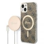 Guess Original Set Gubpp14Mh4Eacsw para iphone 14 Plus (bundle Pack Magsafe: Case + Carregador / 4G / Gold Brown)