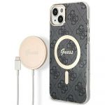 Guess Original Set Gubpp14Mh4Eacsk para iphone 14 Plus (bundle Pack Magsafe: Case + Carregador / 4G / Gold Black)