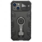 Nillkin Camshield Armor Pro Magnetic Case para iphone 14 Plus Magsafe Armored Cover Stand Ring Black