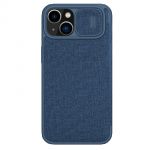 Nillkin Qin Cloth Pro Case Case para iphone 14 Plus Camera Protector Holster Cover Flip Case Blue