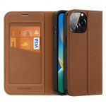 Dux Ducis Skin X2 Case para iphone 14 Pro Max Case With Magnetic Flap Brown