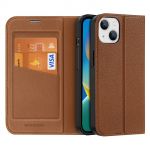 Dux Ducis Skin X2 Case para iphone 14 Case With Magnetic Flap Brown
