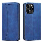 Hurtel Magnet Fancy Case Case para iphone 14 Plus Flip Cover Wallet Stand Blue