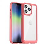 Hurtel Outer Space Case iphone 14 Pro Hard Cover With a Gel Frame Red
