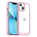 Hurtel Outer Space Case iphone 14 Plus Hard Cover With a Gel Frame Pink
