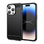 Hurtel Carbon Case iphone 14 Pro Flexible Gel Back Cover Black