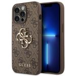 Guess PU 4G Metal Logo Case for iPhone 14 Plus Brown