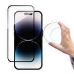 Wozinsky Full Cover Flexi Nano Glass Tempered Glass para iphone 14 Pro Flexible With a Black Frame