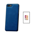 Kit Capa MagneticLeather + CeramicGlass Full Coverpara Apple iPhone SE 2022 Blue