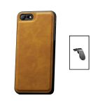 Kit Capa MagneticLeather + Suporte L Safe Driving para Apple iPhone SE 2022 Castanha