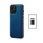 Kit Capa MagneticLeather + Carteira Magnetic Wallet para Apple iPhone 14 Pro Max Blue