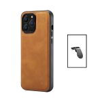Kit Capa MagneticLeather + Suporte L Safe Driving para Apple iPhone 14 Pro Max Castanha