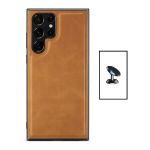 Kit Capa MagneticLeather + Suporte Magnético para Samsung Galaxy S22 Ultra Castanha