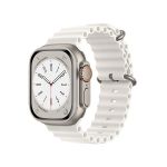 Bracelete Silicone Ocean Waves para Apple Watch Series 5 44mm White