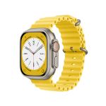 Bracelete Silicone Ocean Waves para Apple Watch Series 5 44mm Amarelo