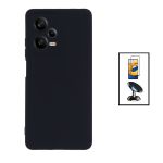 Kit Película de Vidro Temperado GorilasGlass + Capa Proteção Traseira Silicone + Suporte Magnético para Xiaomi Redmi Note 12 Pro+ Black - 7427285898147